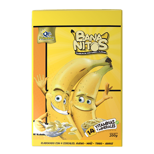 Hojuelas de maíz sabor a plátano